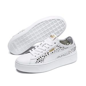 PUMA Vikky Stacked Laser Cut SoftFoam Sneakers White 369378-02 womens